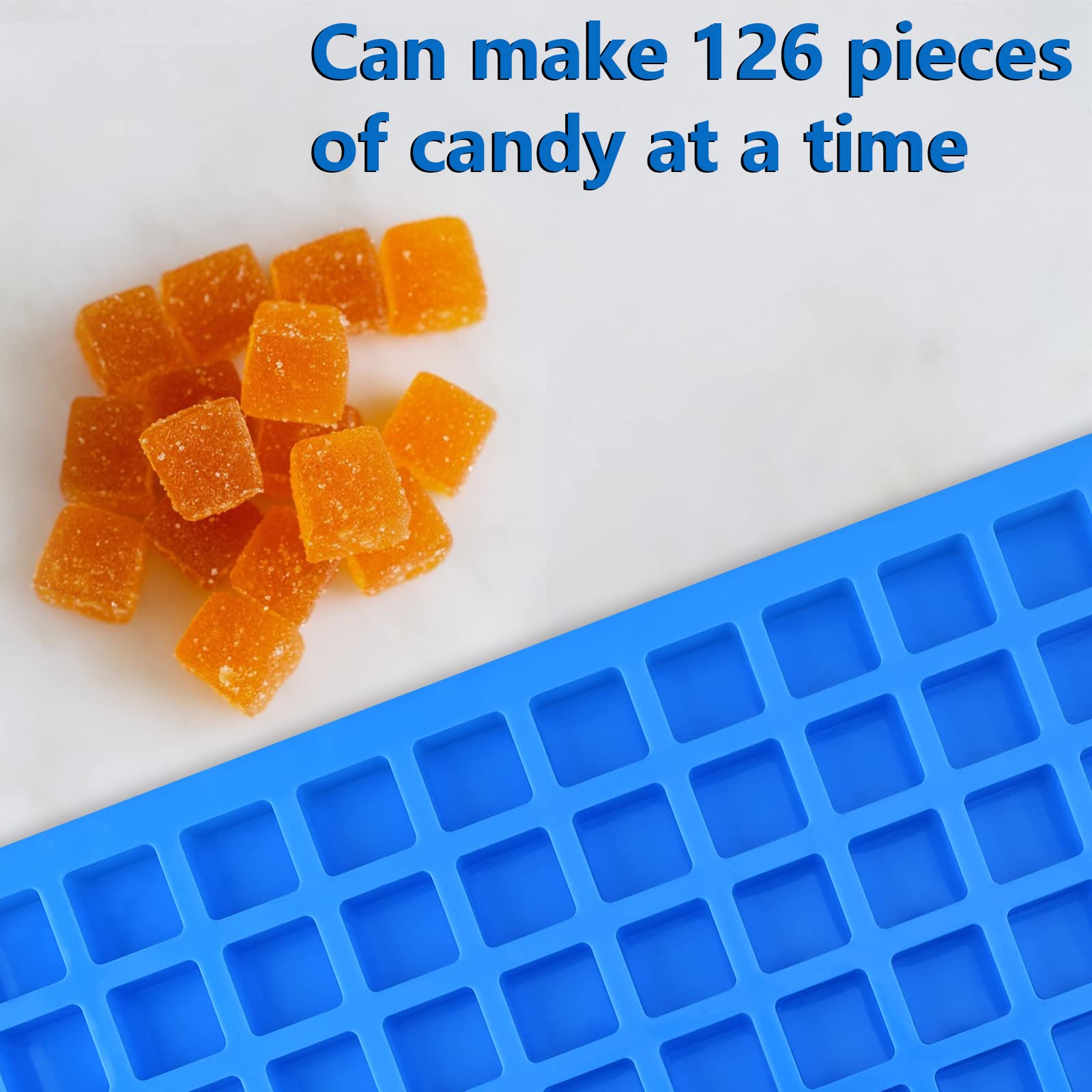 Sakolla 126 Cavities Square Silicone Candy Molds for Chocolate, Hard Candy, Ice Cubes, Caramel - Perfect for Baking, DIY Desserts, Party Favors & Home Decor