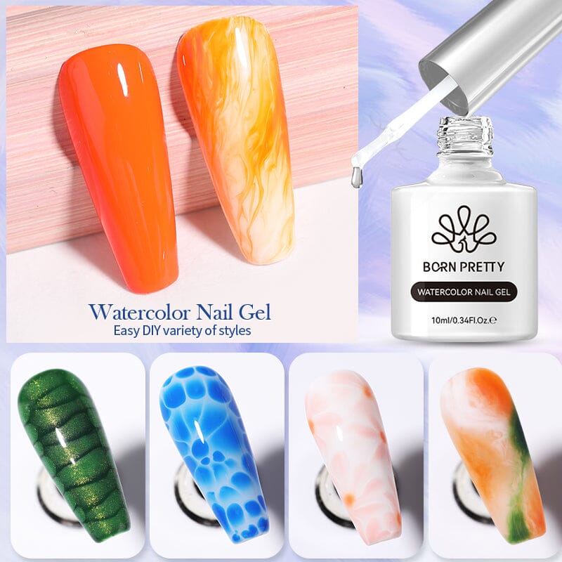 10ml Watercolor Nail Gel Polish - Long Lasting UV/LED Soak Off Gel for Nail Art, Manicure & Pedicure - Perfect for Home Salon, DIY Nail Designs & Professional Use