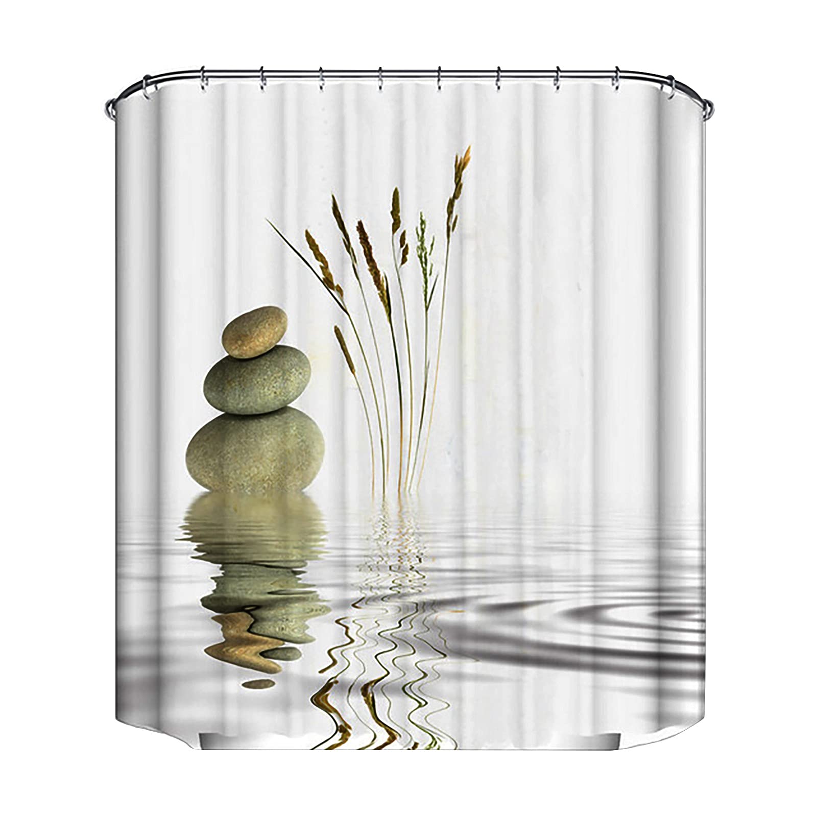 Tiezhimi 120x200cm Waterproof Polyester Shower Curtain - Modern Digital Print Design, Washable with Included Hooks - Bathroom Decor for Home, Hotel & Dorm (Multicolor, One Size)
