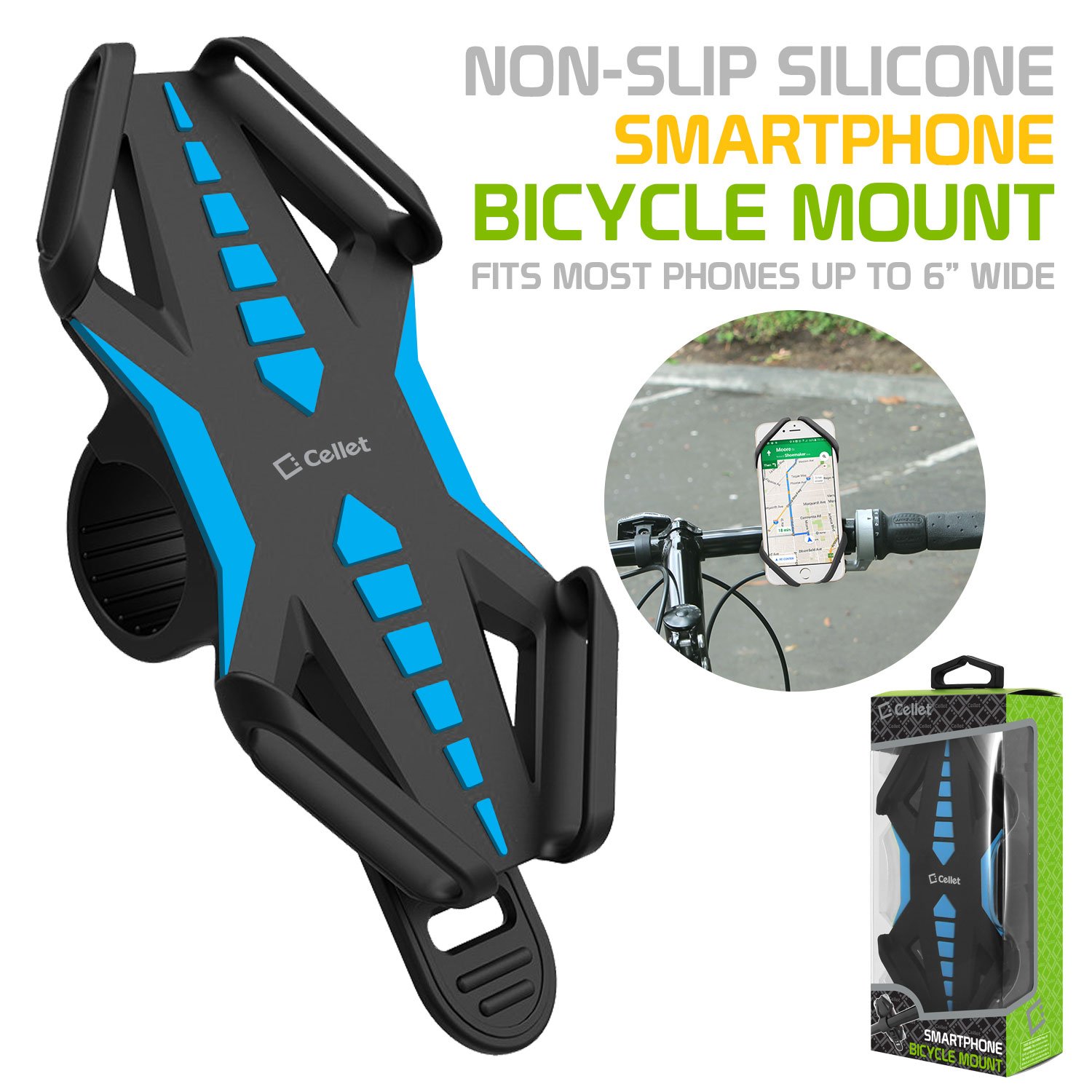 **Universal Bike Phone Mount Holder for Motorcycle & Bicycle - Compatible with iPhone, Samsung Galaxy, Google Pixel, Motorola - Secure & Adjustable (Blue) - Perfect for Cycling, Commuting & Outdoor Adventures**