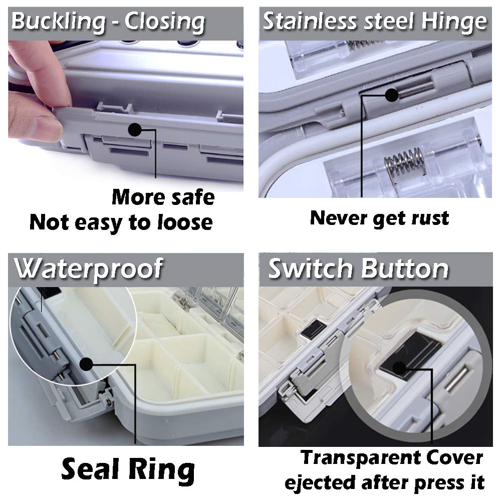 YUKI Fishing Lure Box - Tackle Storage Organizer for Fly Fishing & Vest Casting