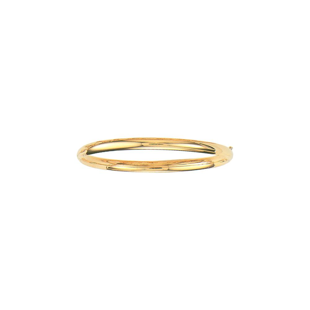 10K Gold Polished Bangle Bracelet for Women - Elegant Solid Gold Cuff Jewelry Gift for Her - Perfect for Weddings, Anniversaries & Special Occasions