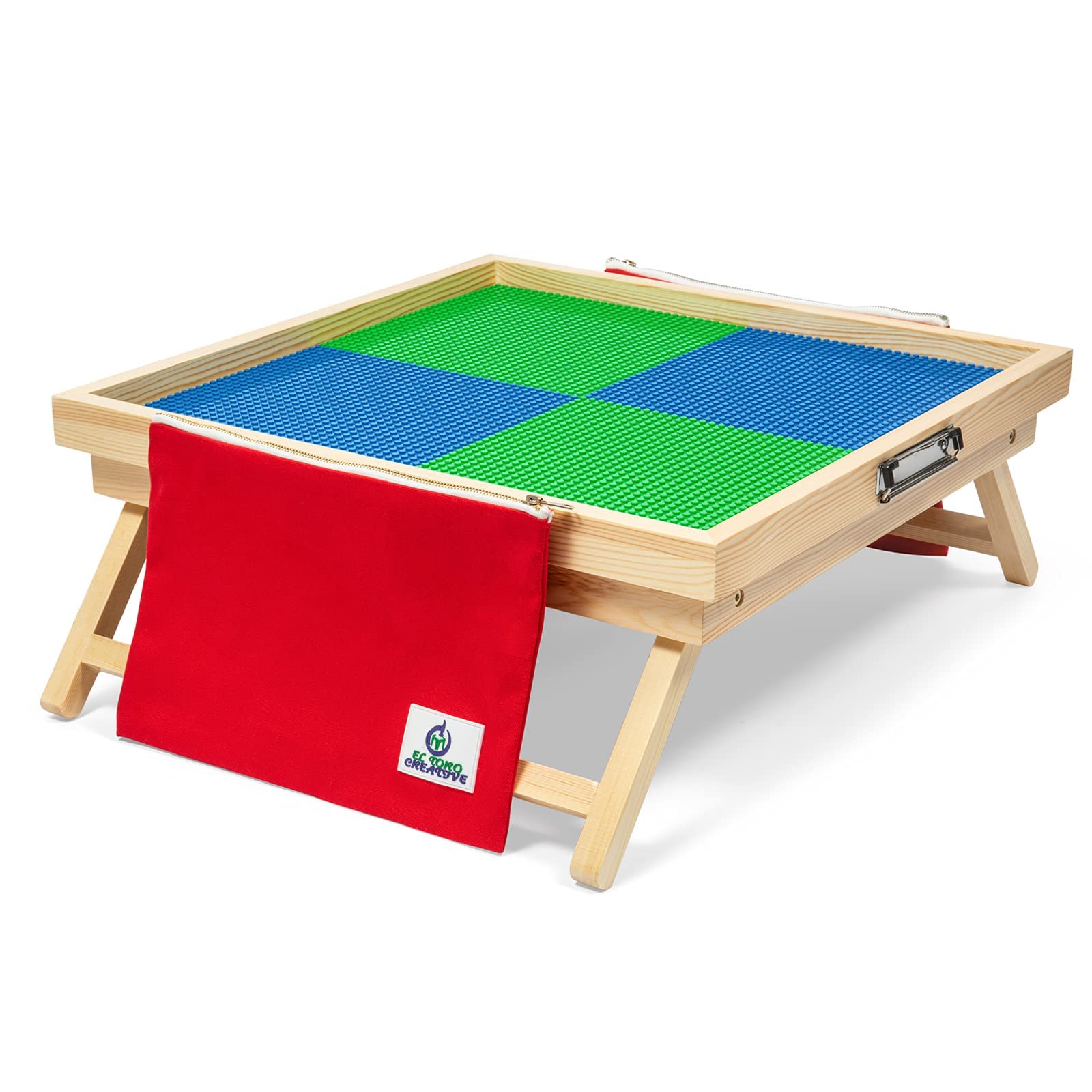 El Toro Creative Large Foldable Building Block Table with Storage for 3+ Kids – Lightweight Wooden Activity Play Desk with Storage Bags, Portable for Boys & Girls (Mega Size) – Perfect for Playrooms, Daycares & Homeschooling Activities