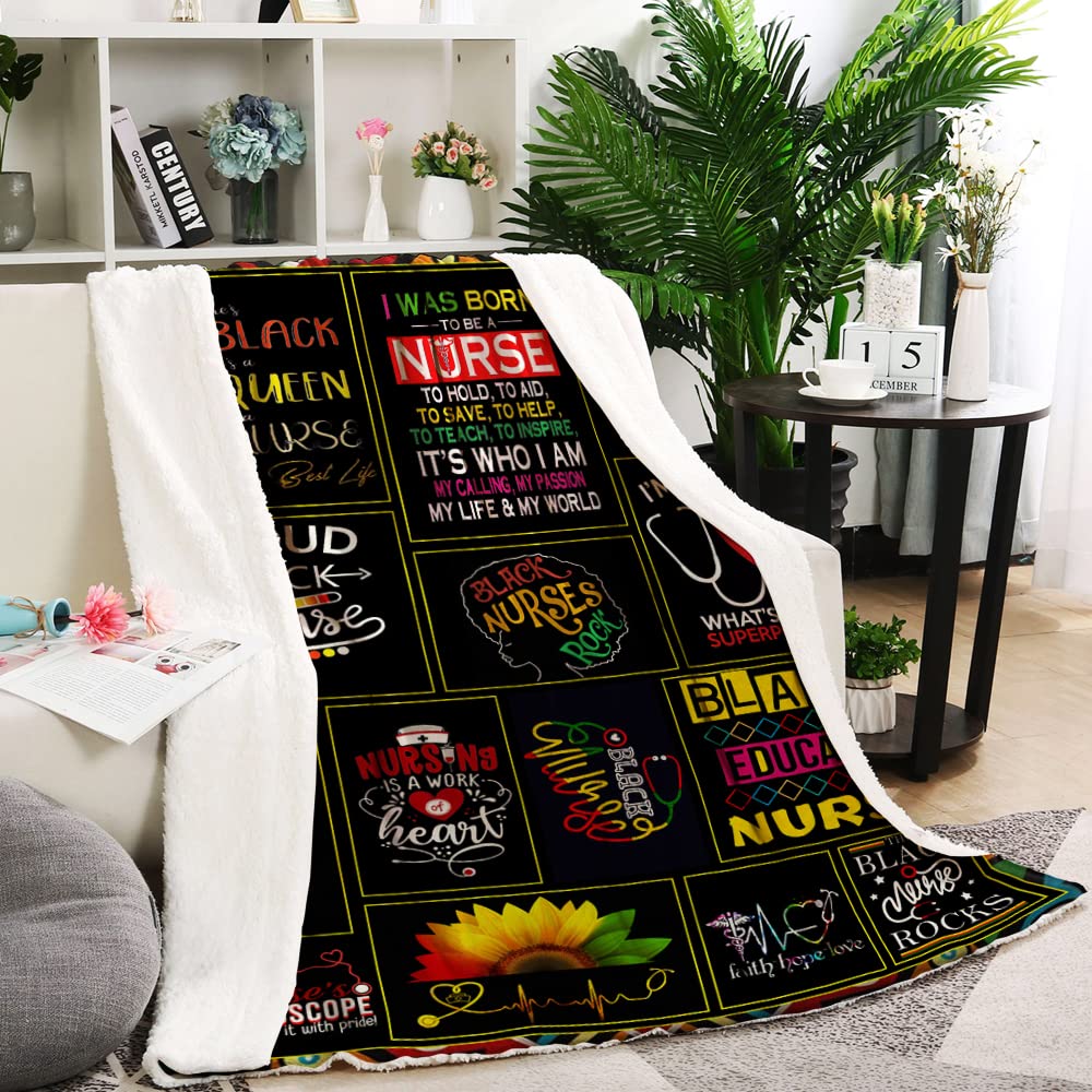 **Premium Sherpa Fleece Throw Blanket for Nurses - Soft, Warm & Fluffy 60