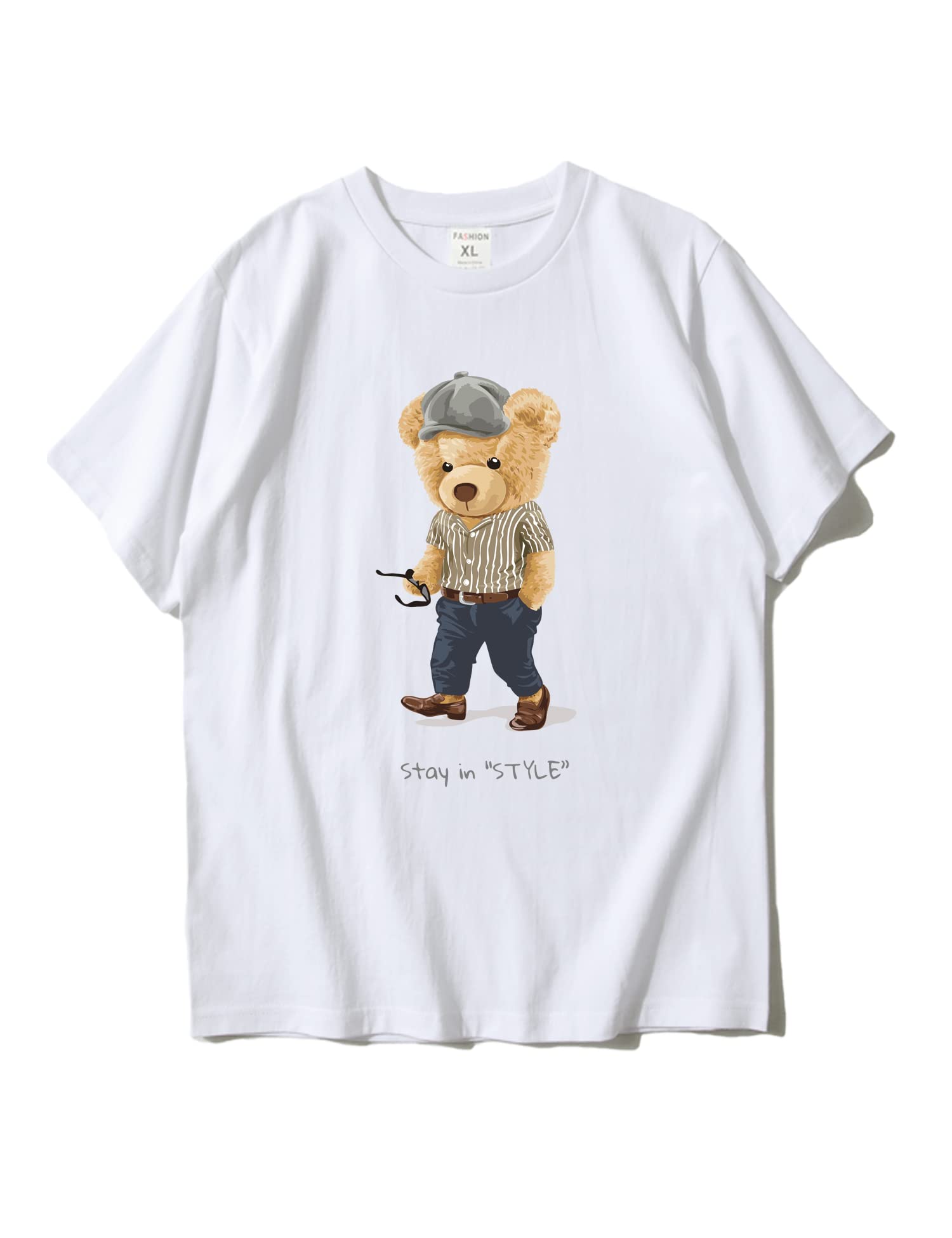 Funny Cute Teddy Bear Graphic T-Shirt - Streetwear Cartoon Tee for Men & Women | Casual Wear, Gift Idea, Everyday Outfit
