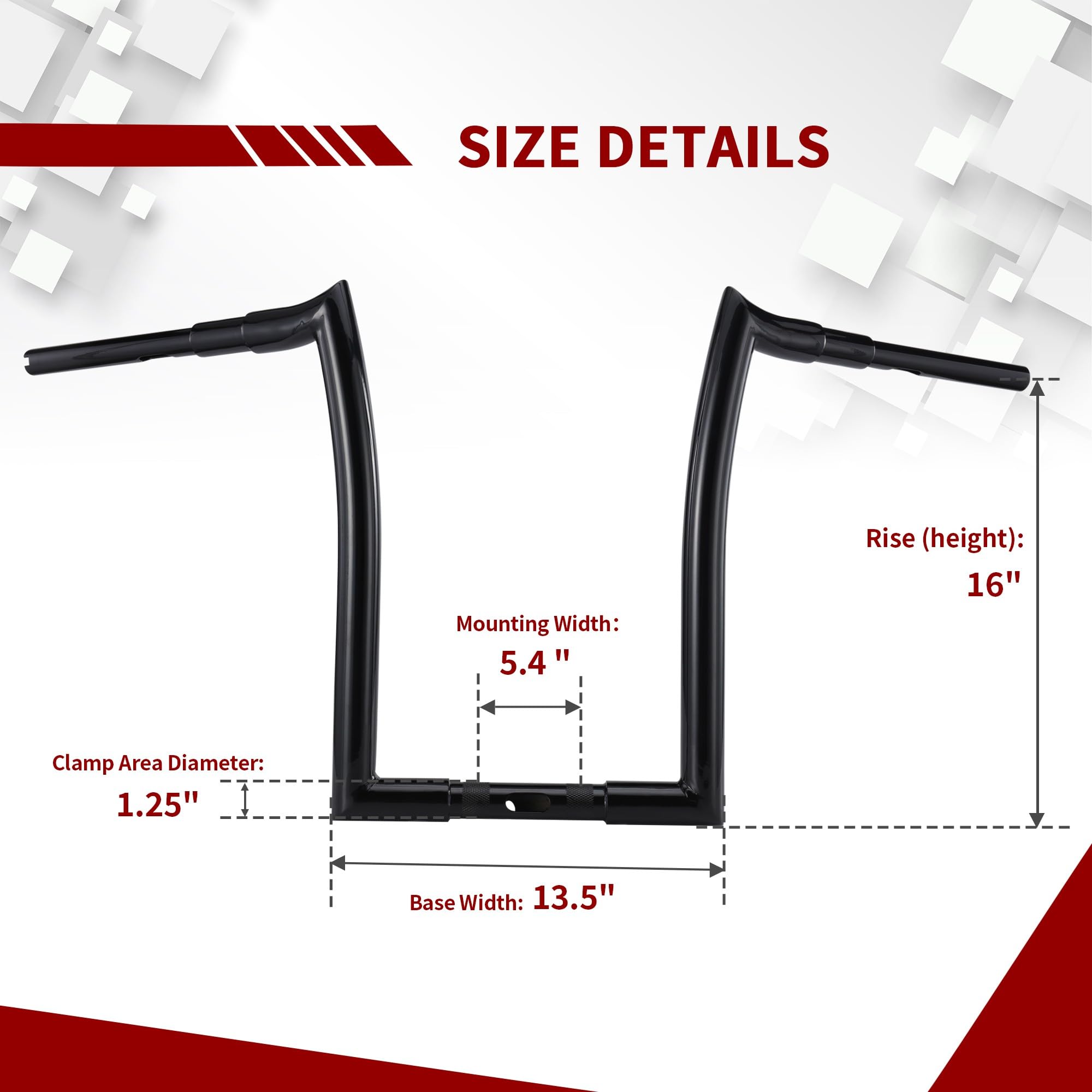 Gloss Black 1.5 Inch Fat Ape Hanger Handlebars - 16 Inch Rise - Easy Wiring - Compatible with Harley Davidson 2015-2023 Road Glide, Road Glide Special & Road Glide Ultra - Perfect for Custom Motorcycle Upgrades & Comfortable Long Rides