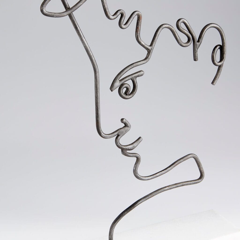 Cyan Design 10986 Viso Sculpture - Raw Iron Finish Modern Home Decor for Living Room, Office & Garden