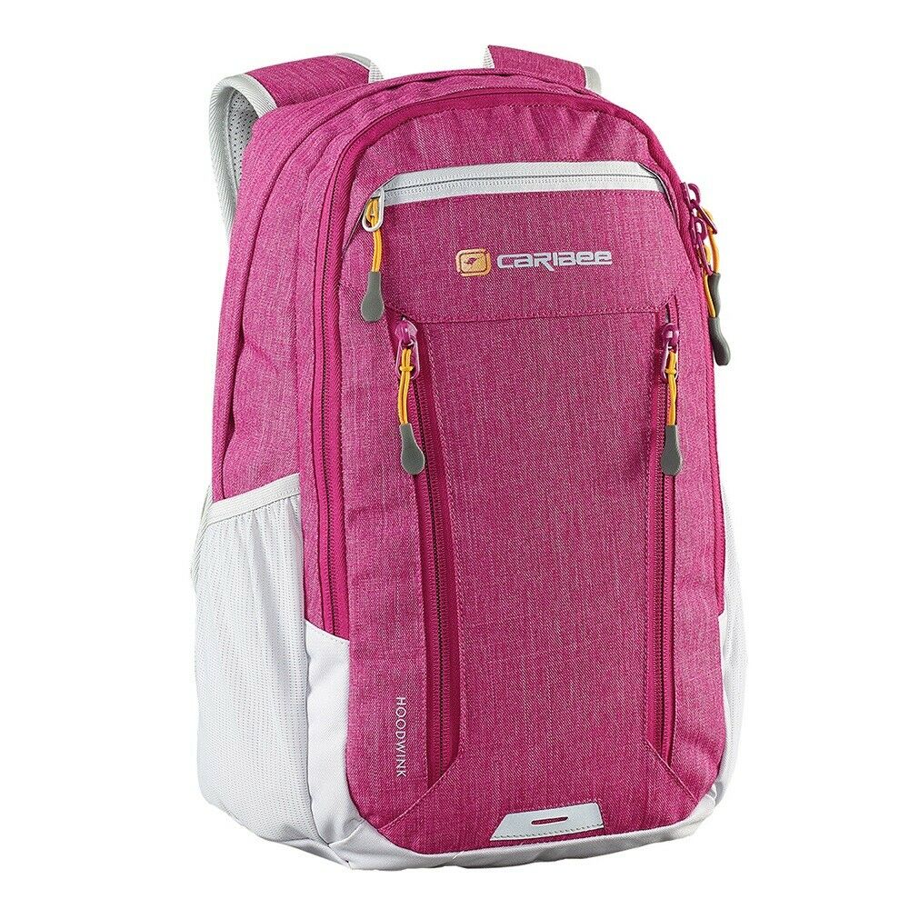 Caribee Hoodwink 16L Compact Backpack - Lightweight Travel Daypack for Hiking, School & Commuting - Durable Rubystone Red Design