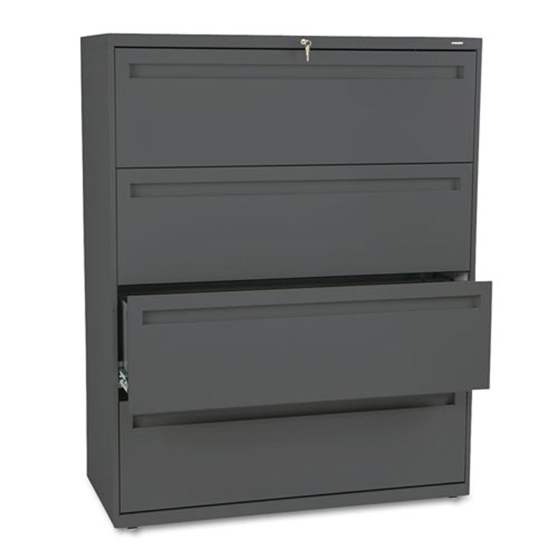 Heavy Duty 5-Drawer Lateral File Cabinet with Roll-Out Shelves & Locking Casters - 42