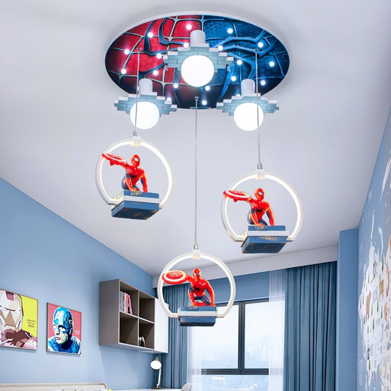 Spider-Man LED Hanging Light for Kids Room - Superhero Themed Night Light for Bedroom, Nursery & Playroom - Cool Marvel Decor Gift for Boys & Girls