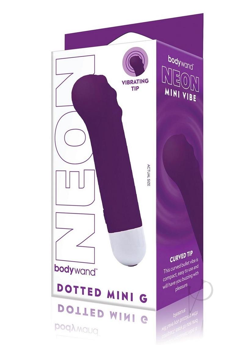 Bodywand Dotted Mini G Rechargeable Silicone Vibrator - Waterproof Personal Massager for Women, Neon Purple - Perfect for Travel & Intimate Moments