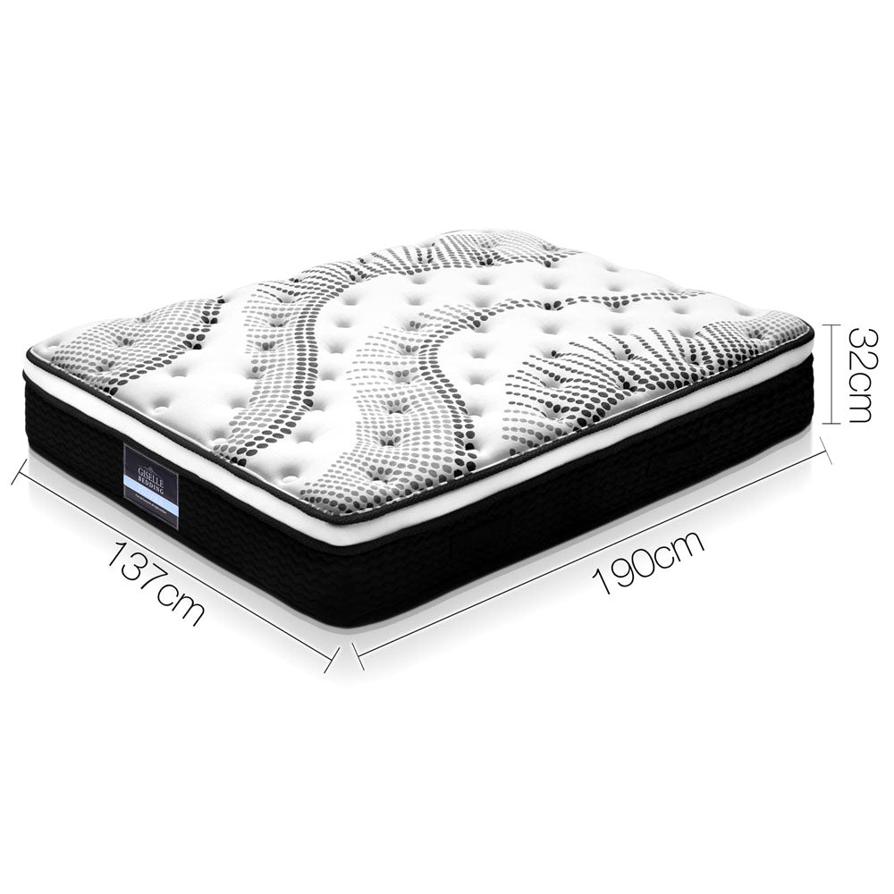 Como Euro Top Pocket Spring Mattress - 32cm Thick Double Size for Ultimate Comfort | Perfect for Bedroom, Guest Room & Dormitory | Pressure Relief & Spinal Support