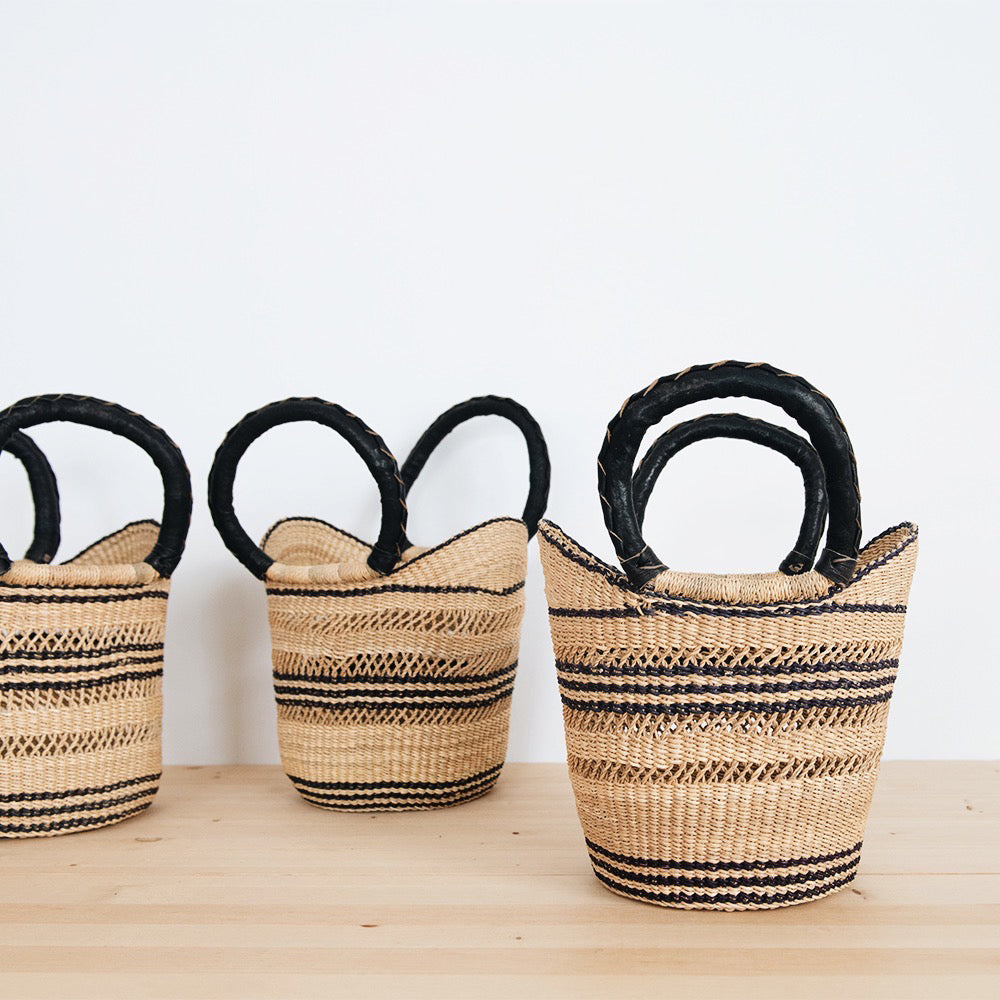 Stylish Petite Shopping Tote Bag with Genuine Leather Handles - Perfect for Groceries, Work, and Everyday Errands