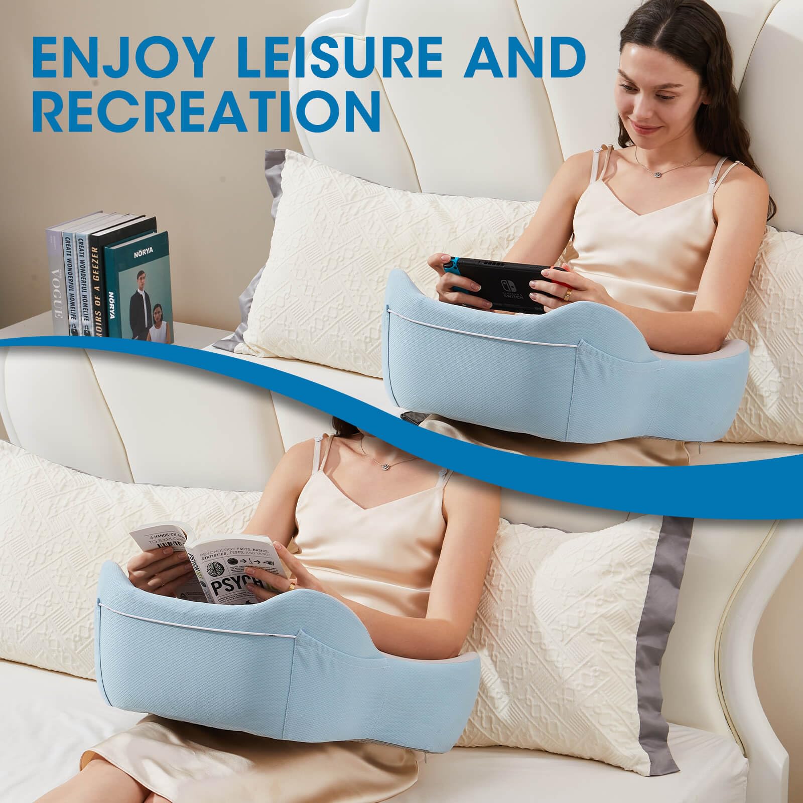 Ergonomic Lap Desk for Laptop with Soft Cushion - Portable Laptop Stand for Bed, Sofa & Travel - Adjustable Computer Workstation for Home Office, Dorm & Coffee Shop Use