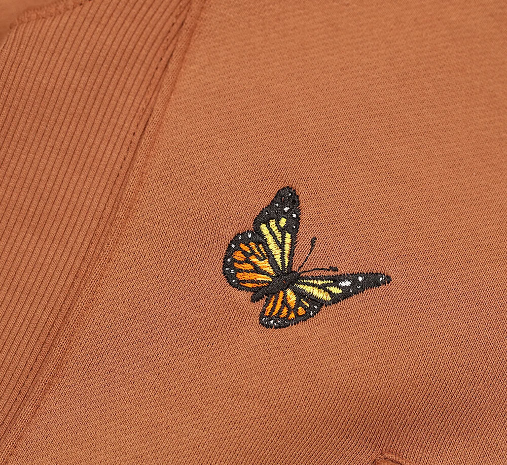 Butterfly Embroidered Hoodie for Women - Soft Cotton Pullover Sweatshirt with Unique Floral Design - Perfect for Casual Wear, Street Style & Outdoor Activities