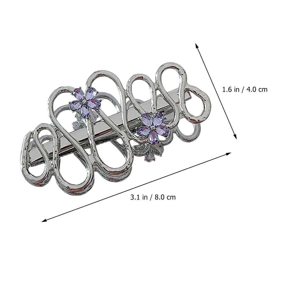 Beaupretty Purple Rhinestone Flower Vine Hair Clip for Women - Elegant Side Hair Pin Barrettes for Party, Wedding & Special Occasions - Hair Styling Accessories for Ladies