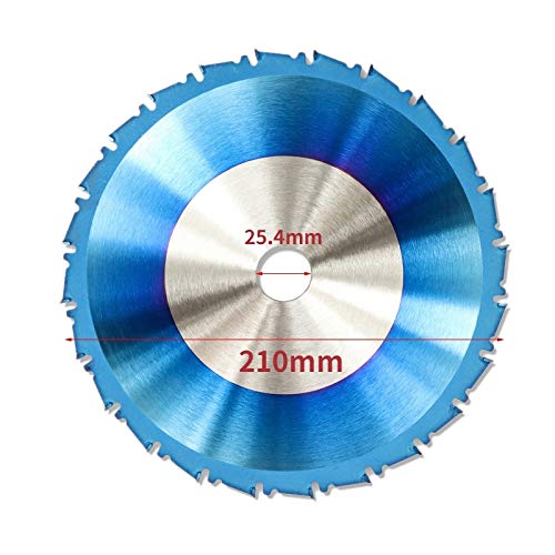 GTBL 210mm TCT Saw Blade with Nano Coating - Carbide Circular Cutting Disc for Woodworking (210x25.4mm, Blue) - Perfect for Table Saws, Miter Saws & Wood Cutting Projects