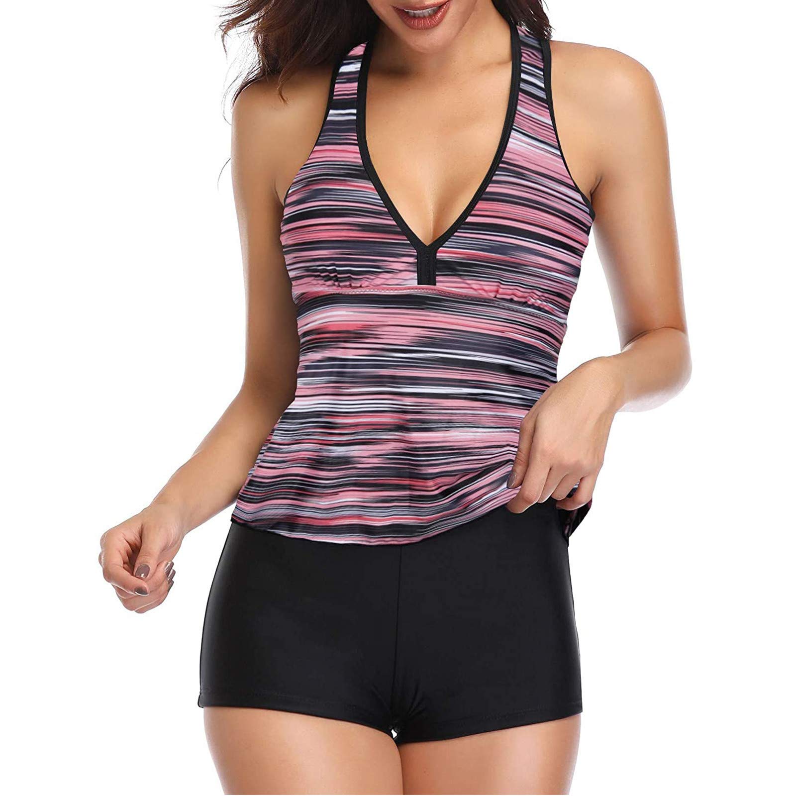 **Maikouhai Women's Plus Size Floral Tankini Swimsuits - One Piece Bathing Suit with Boyshort for Beach, Pool & Summer Vacation**