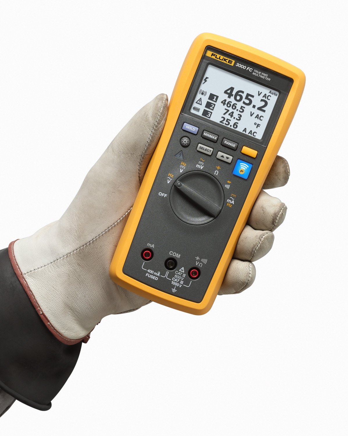 Fluke 3000 FC Wireless Digital Multimeter - True RMS AC/DC Voltage Current Tester with Bluetooth Connectivity for Electricians, HVAC Technicians & DIY Home Use