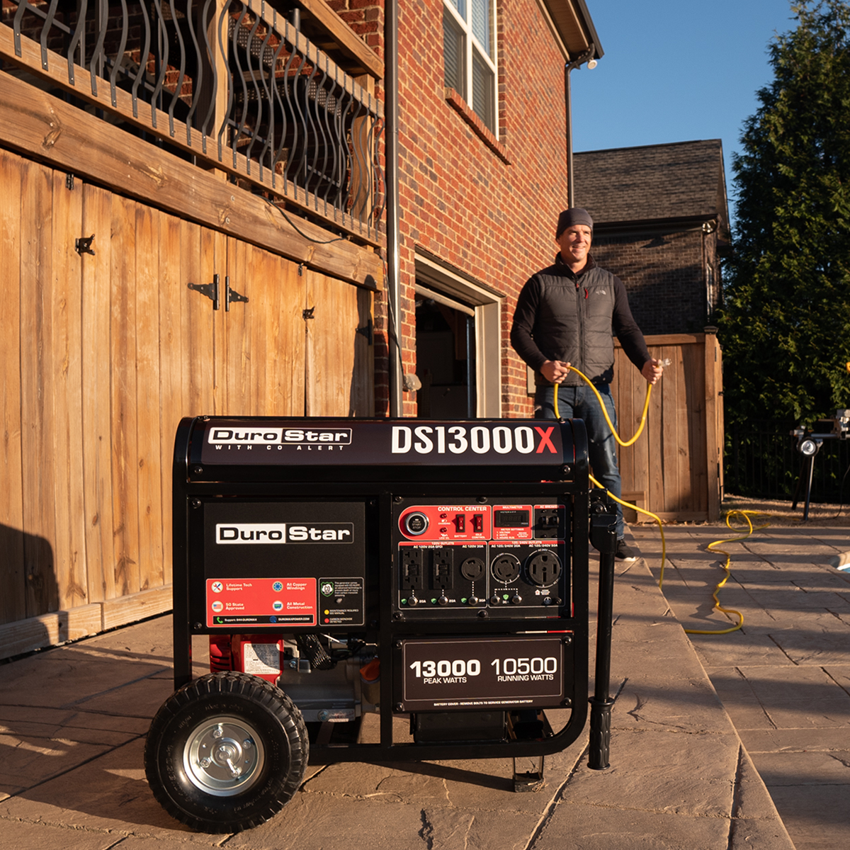 13,000 Watt Portable Gasoline Generator with CO Alert - Reliable Backup Power for Home, Camping & Emergency Use