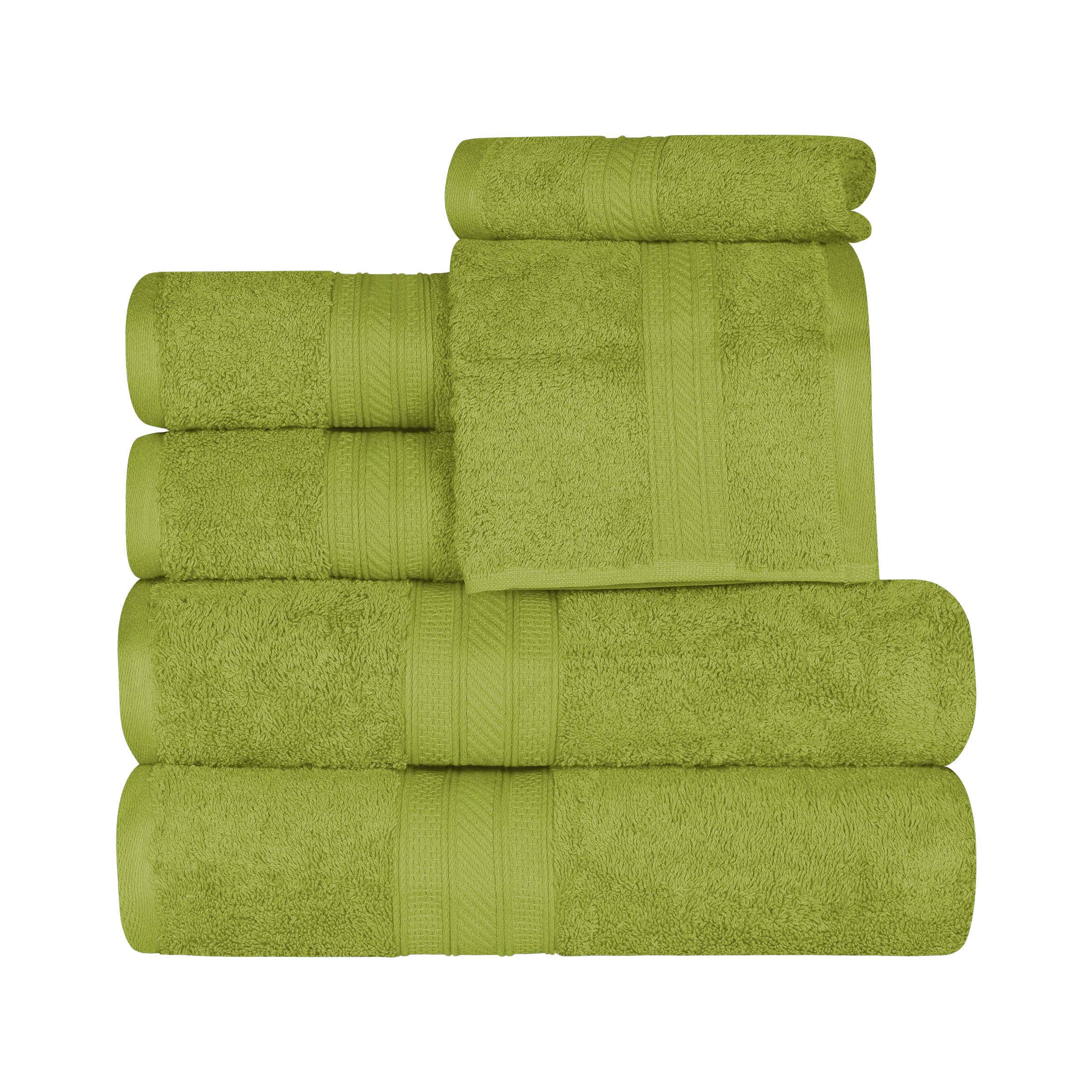 Premium Atlas Cotton Plush Heavyweight Luxury 6-Piece Bath Towel Set - Ultra Soft & Absorbent for Spa, Hotel & Home Bathroom Use