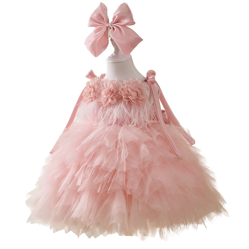 Baby Girl Baptism Princess Dress - Elegant White Christening Gown for Infant Girls - Perfect for Baptism, First Communion & Special Occasions