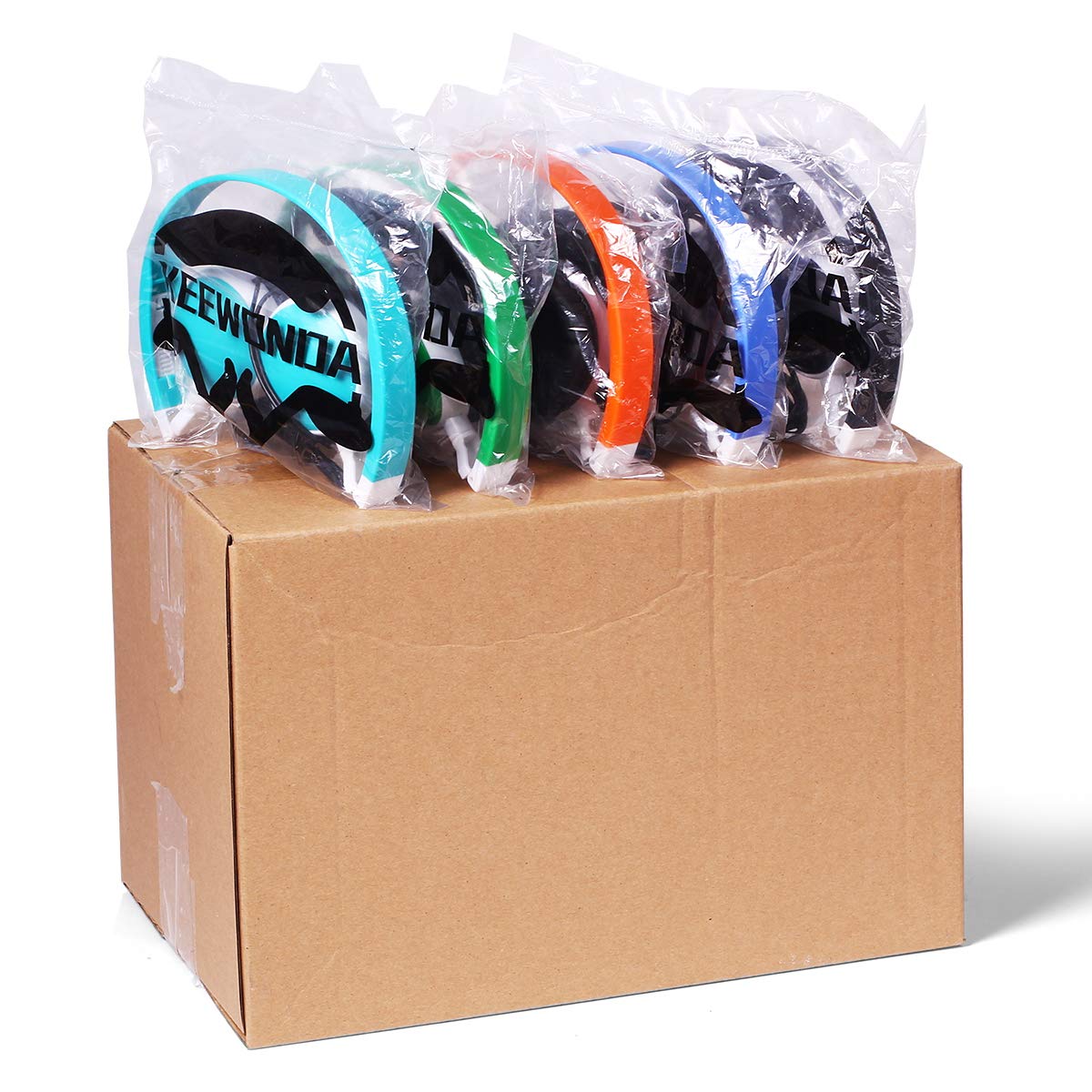 Bulk 5-Pack Kids Headphones for School Classroom - Multi-Color KW-N05 Headset for Computer Learning, Students & Library Use | Durable Children's Headphones for Online Classes, Study Sessions & Educational Activities
