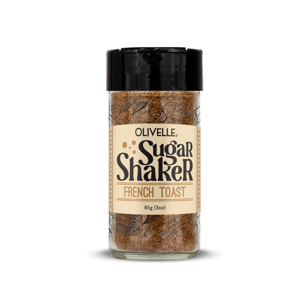 Olivelle French Toast Sugar Shaker - 3oz Glass Bottle with Sprinkle Top for Baking, Coffee & Desserts | Perfect for Breakfast, Brunch & DIY Treats