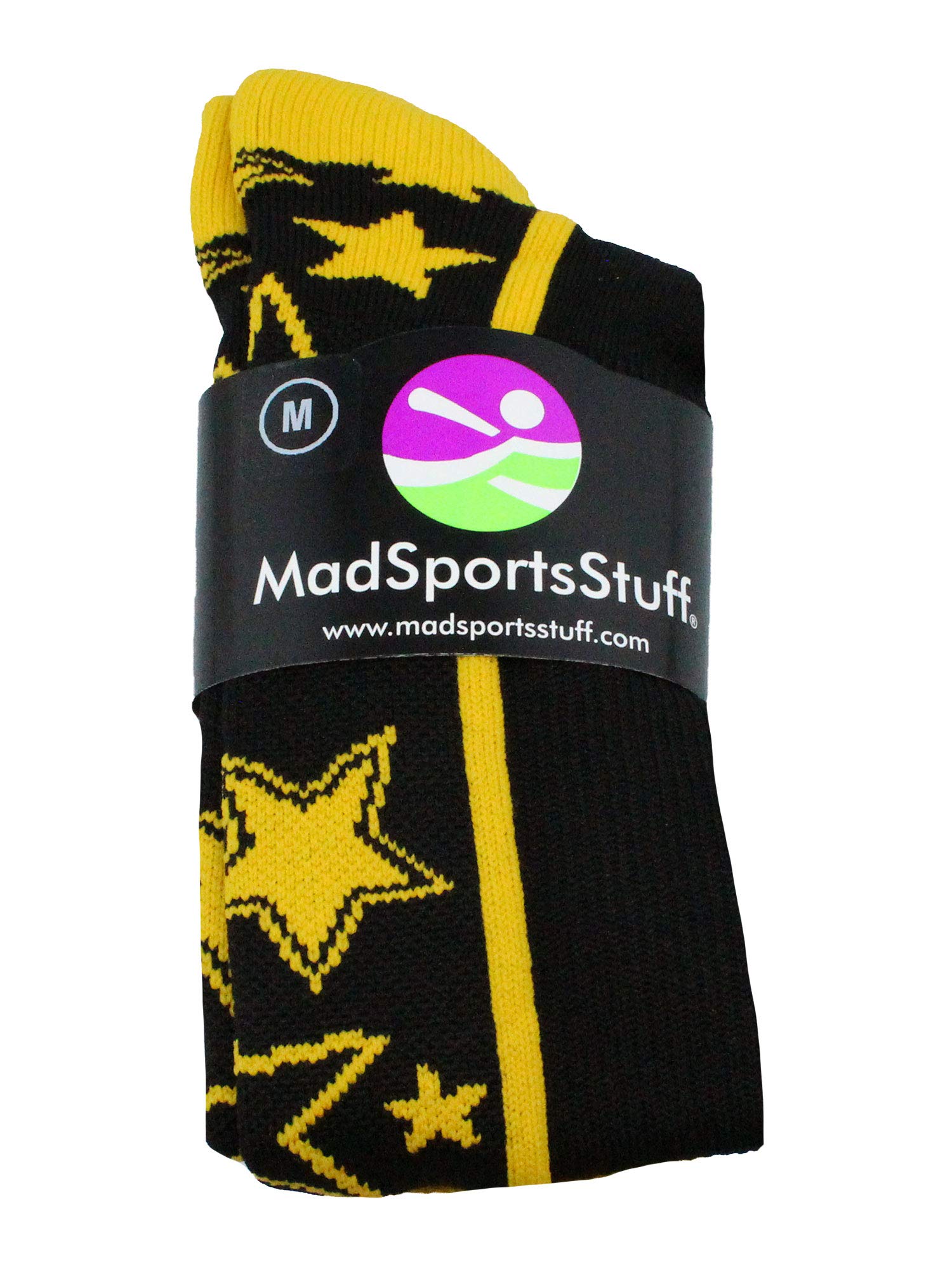 MadSportsStuff Softball Socks with Stars - Over The Calf Tall Athletic Socks for Women & Girls (Youth & Adult Sizes) - Perfect for Softball Games, Sports Training & Casual Wear