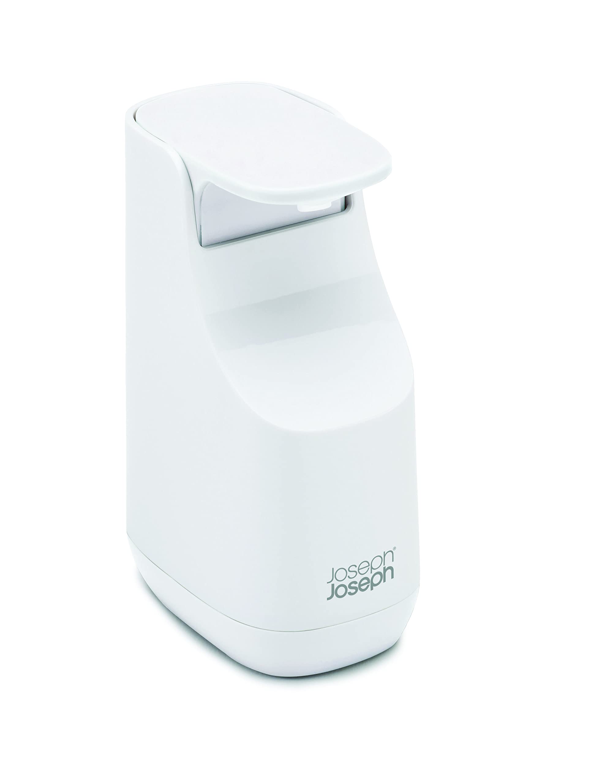 Joseph Joseph Slim Compact Soap Dispenser for Bathroom - White | Modern Space-Saving Design for Small Bathrooms, Vanities & Countertops