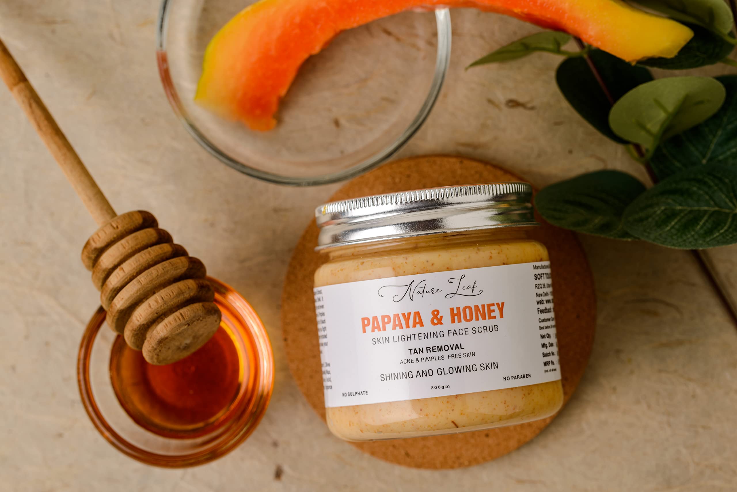 Papaya D-Tan Face Scrub for Dark Spot Removal & Dead Skin Exfoliation - Brightening & Smoothing Facial Treatment for Glowing Skin