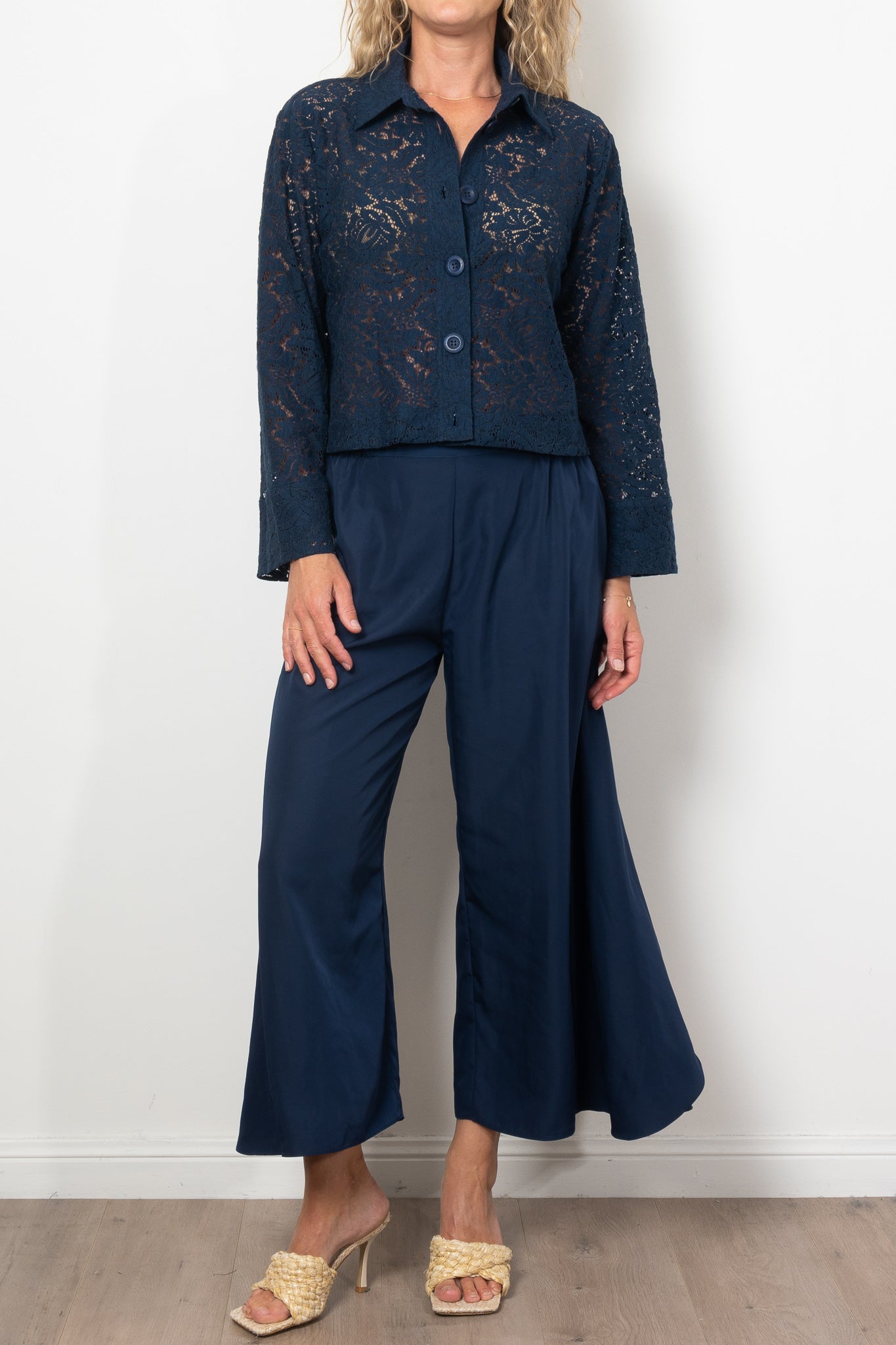 Mela Purdie Bedouin Pants - Women's High Waisted Wide Leg Trousers with Gross Grain Trim for Casual Wear, Boho Style & Travel Outfits