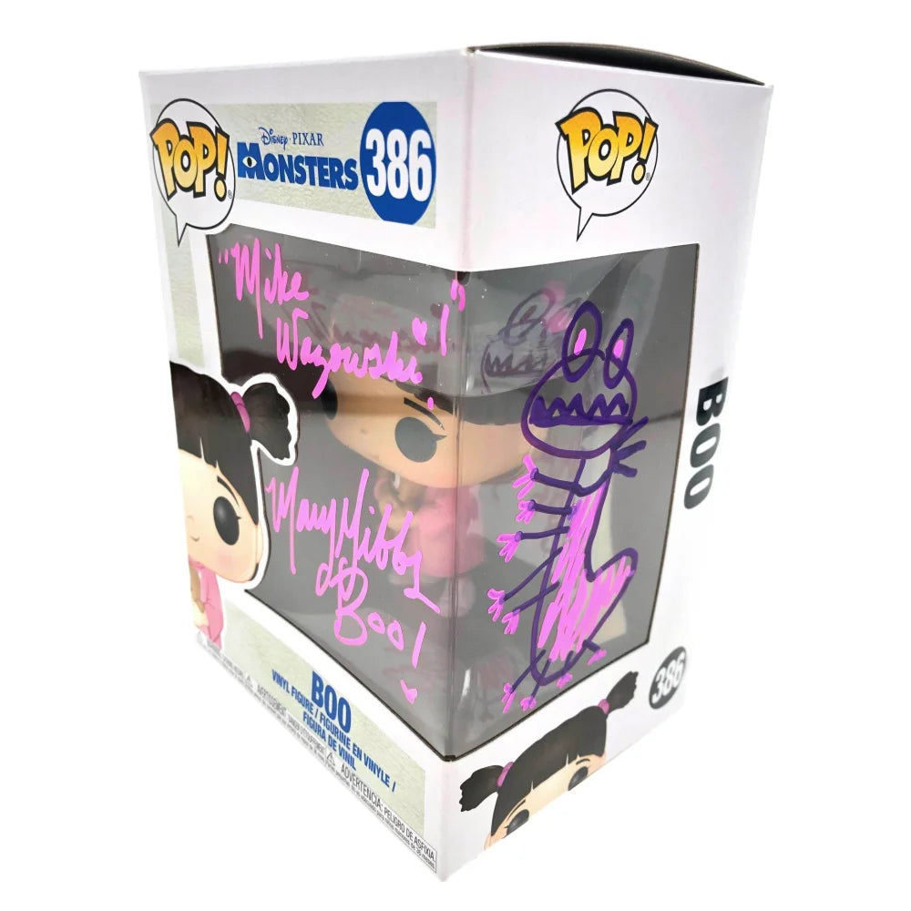 Mary Gibbs Signed Randall Sketch Boo Monsters Inc. Funko Pop Vinyl Figure with JSA COA - Mike Wazowski Purple Variant - Collectible for Disney Pixar Fans & Animation Memorabilia Enthusiasts