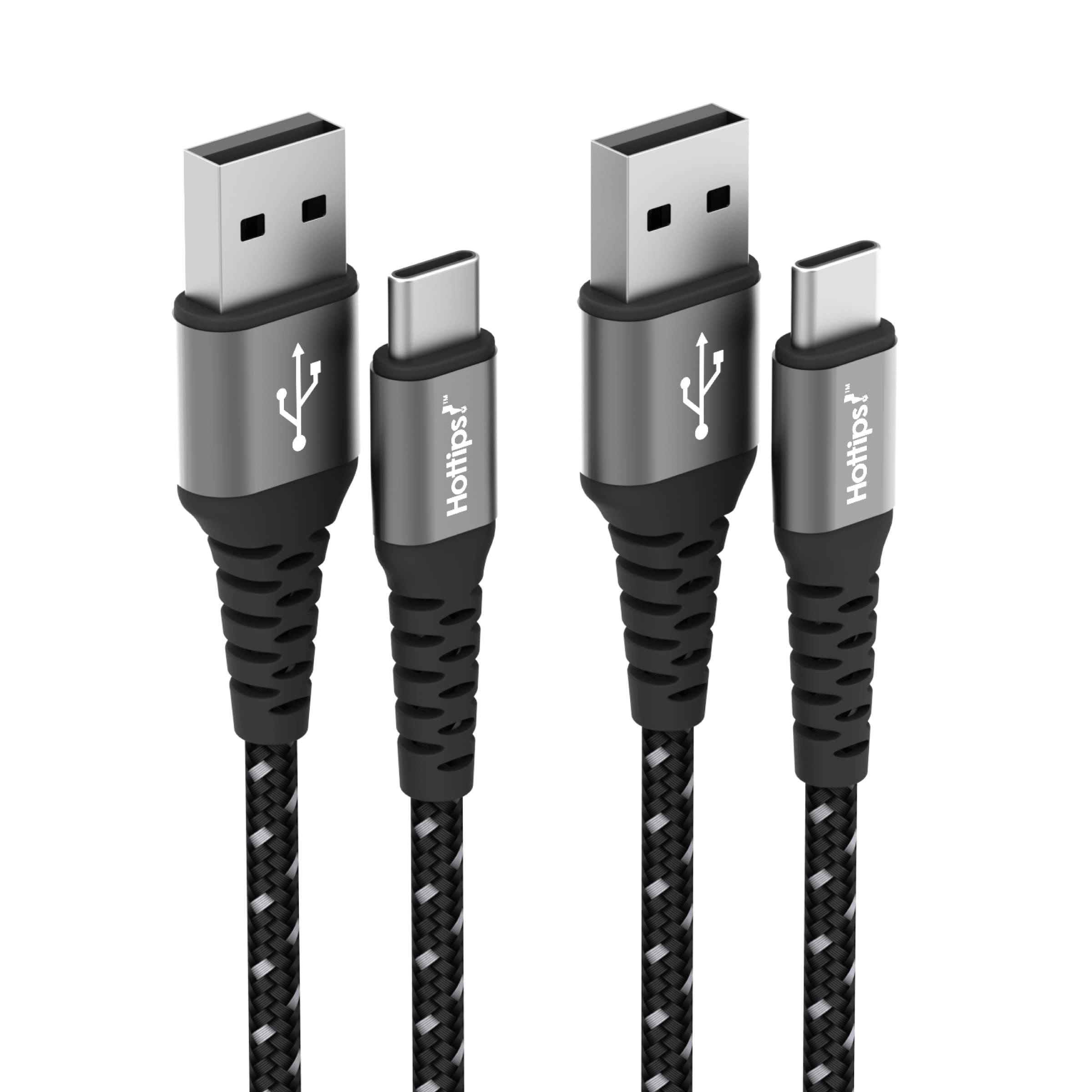 4ft USB C Cable 2-Pack - Durable Aramid Fiber Braided Fast Charging Cord (3A) - Compatible with Samsung Galaxy, Note, Pixel, LG, Nintendo Switch & PS5 Controller - Perfect for Home, Office & Travel Charging