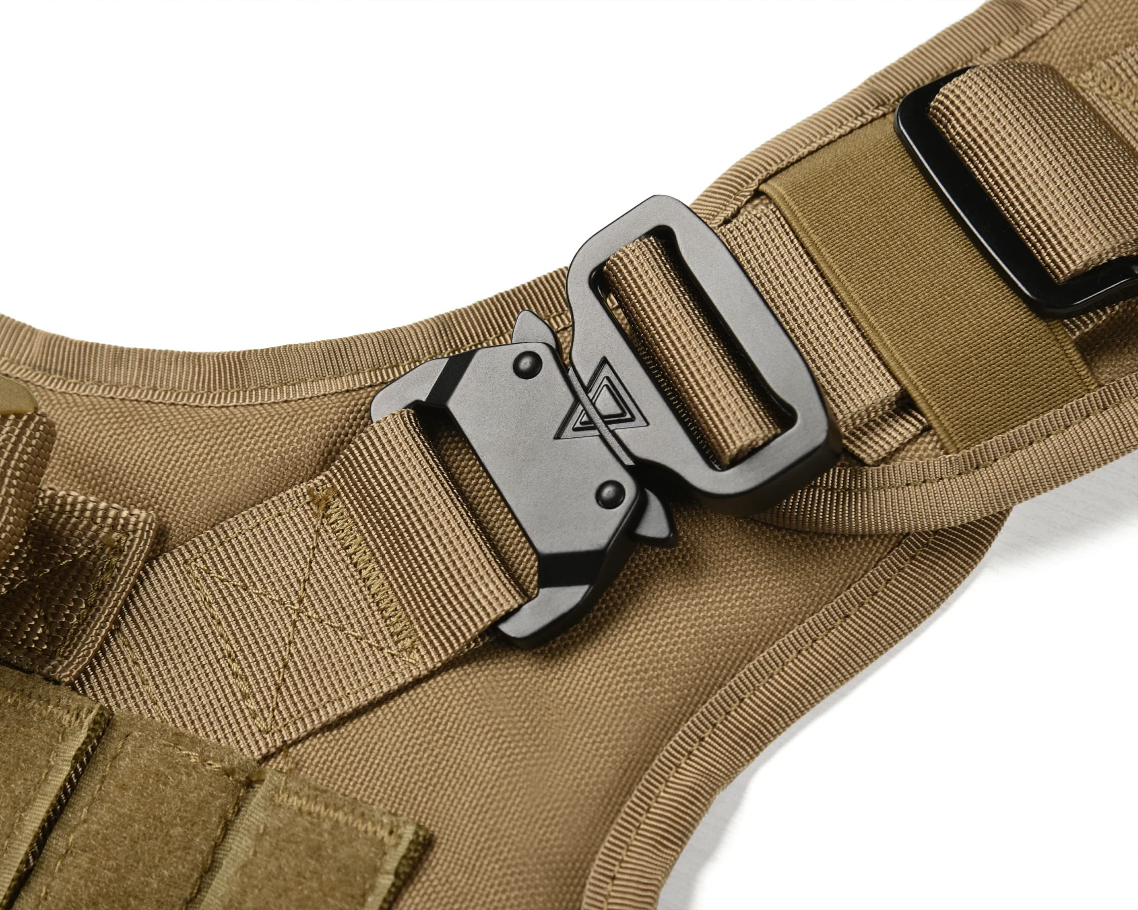 Tactical Dog Harness for Service & Hunting - Adjustable Military-Grade Molle Nylon Vest with Handle, Water-Resistant & Comfortable for K9 Training (Camouflage, Brown, Medium) - Perfect for Police Patrols, Outdoor Adventures & Working Dogs