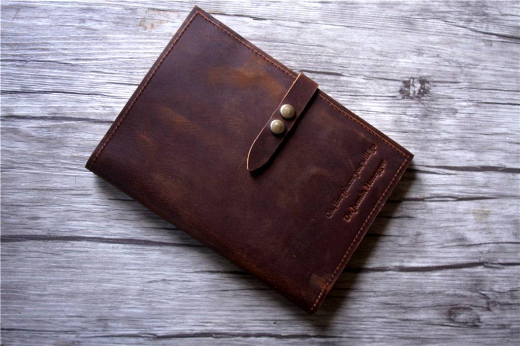Handmade Custom Brown Leather Journal Cover - Personalized Notebook Holder for Men & Women - Perfect for Writing, Sketching & Travel Journaling