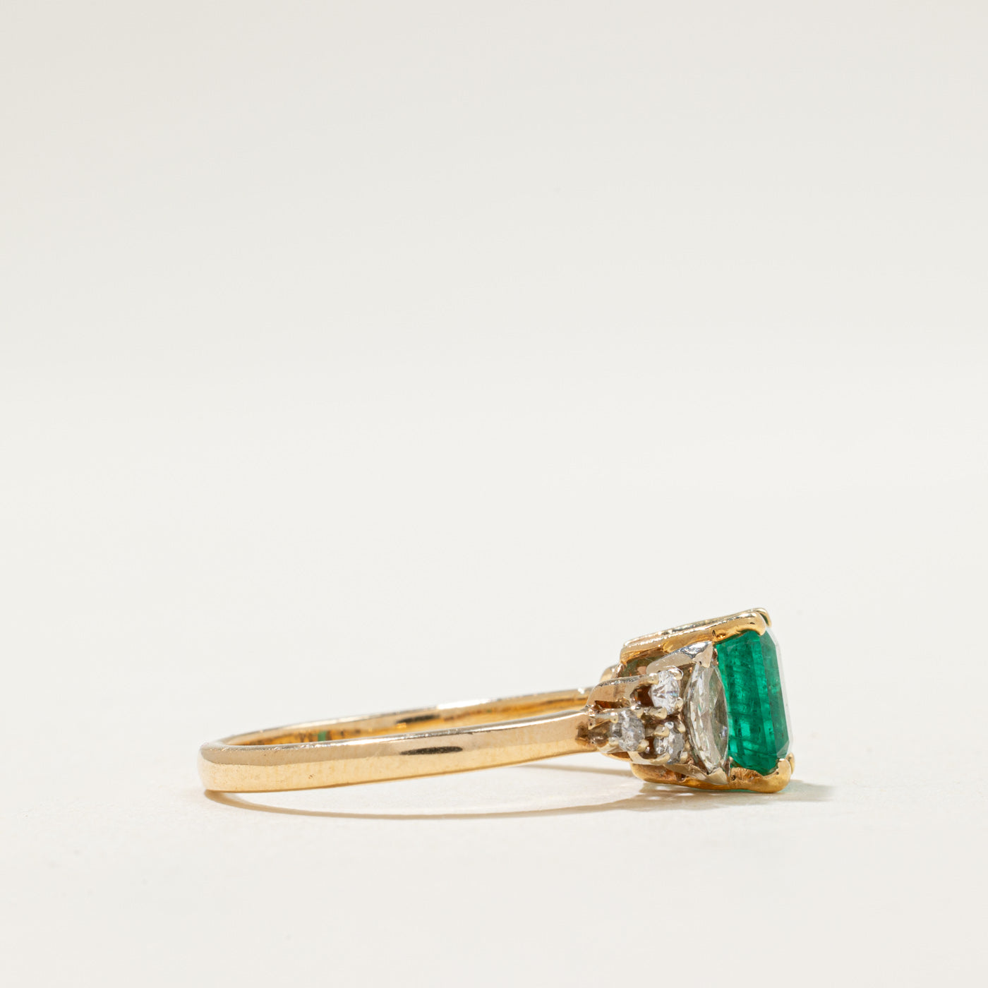 1.01ct Emerald & Diamond Engagement Ring for Women - 0.51ctw Wedding Band, Size 7 | Perfect for Proposals, Anniversaries & Special Occasions