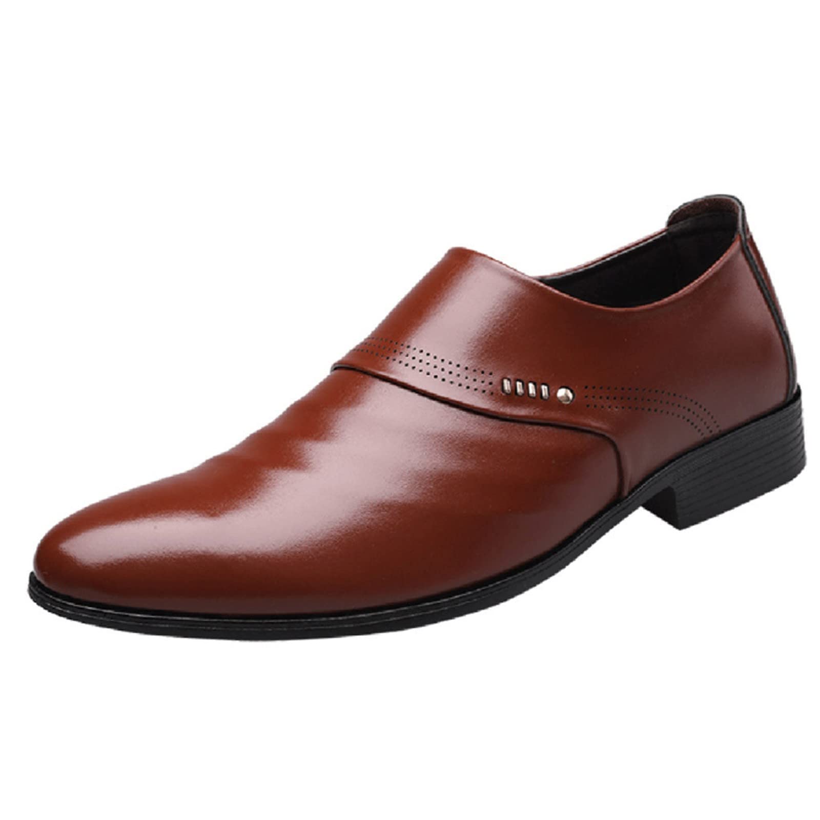 HCJYAL Men's Breathable Leather Slip-On Shoes - Comfortable Business & Casual Loafers for Work, Travel & Daily Wear