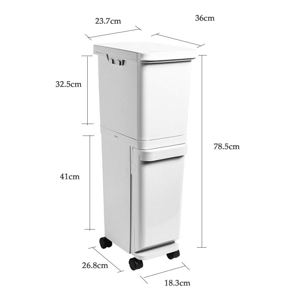 32L Double Compartment Recycling Pedal Bin with Odor-Proof Lid - Kitchen Trash Can for Waste Separation, Ideal for Home, Office & Restaurant Use