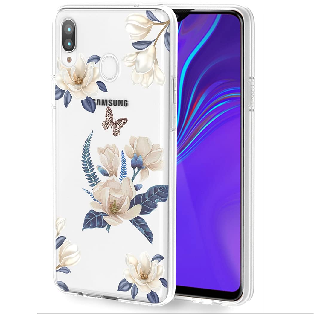 Cute Clear Slim Shockproof TPU Phone Case for Samsung Galaxy A20/A30 - Floral Design Protective Cover for Girls & Women | Perfect for Everyday Use, Work & Travel