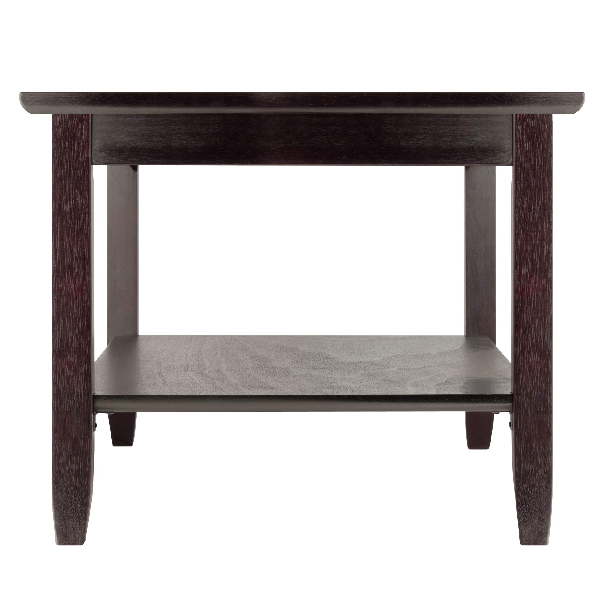 Winsome Genoa Espresso Rectangular Coffee Table with Tempered Glass Top and Lower Shelf - Perfect for Living Room, Lounge, and Office Decor
