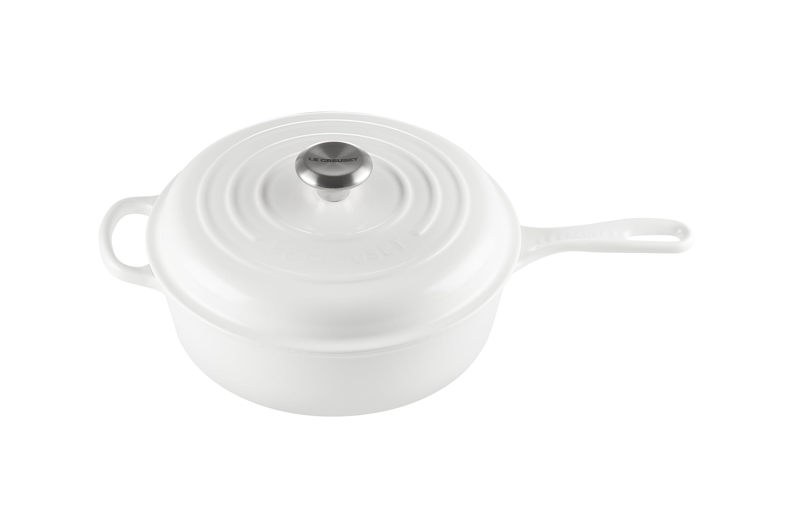 Le Creuset Signature Enameled Cast Iron Cassadou Dutch Oven - 3.75 Quart, Classic White | Perfect for Braising, Stewing & Slow Cooking Soups