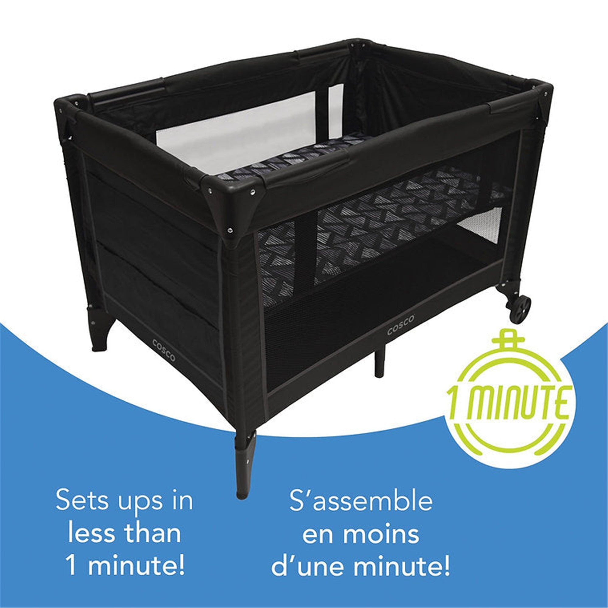 Cosco Funsport Plus Playard - Portable Baby Playpen with Canopy & Storage Bag for Indoor/Outdoor Use - Perfect for Travel, Camping & Home Playtime