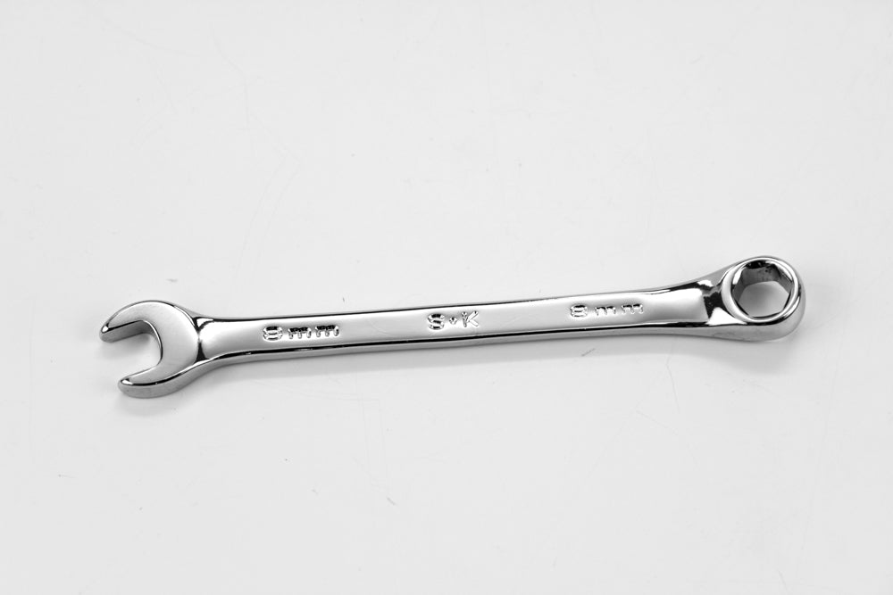 8mm 6-Point Metric Combination Wrench - Chrome Plated Steel for Automotive, Machinery & DIY Repairs