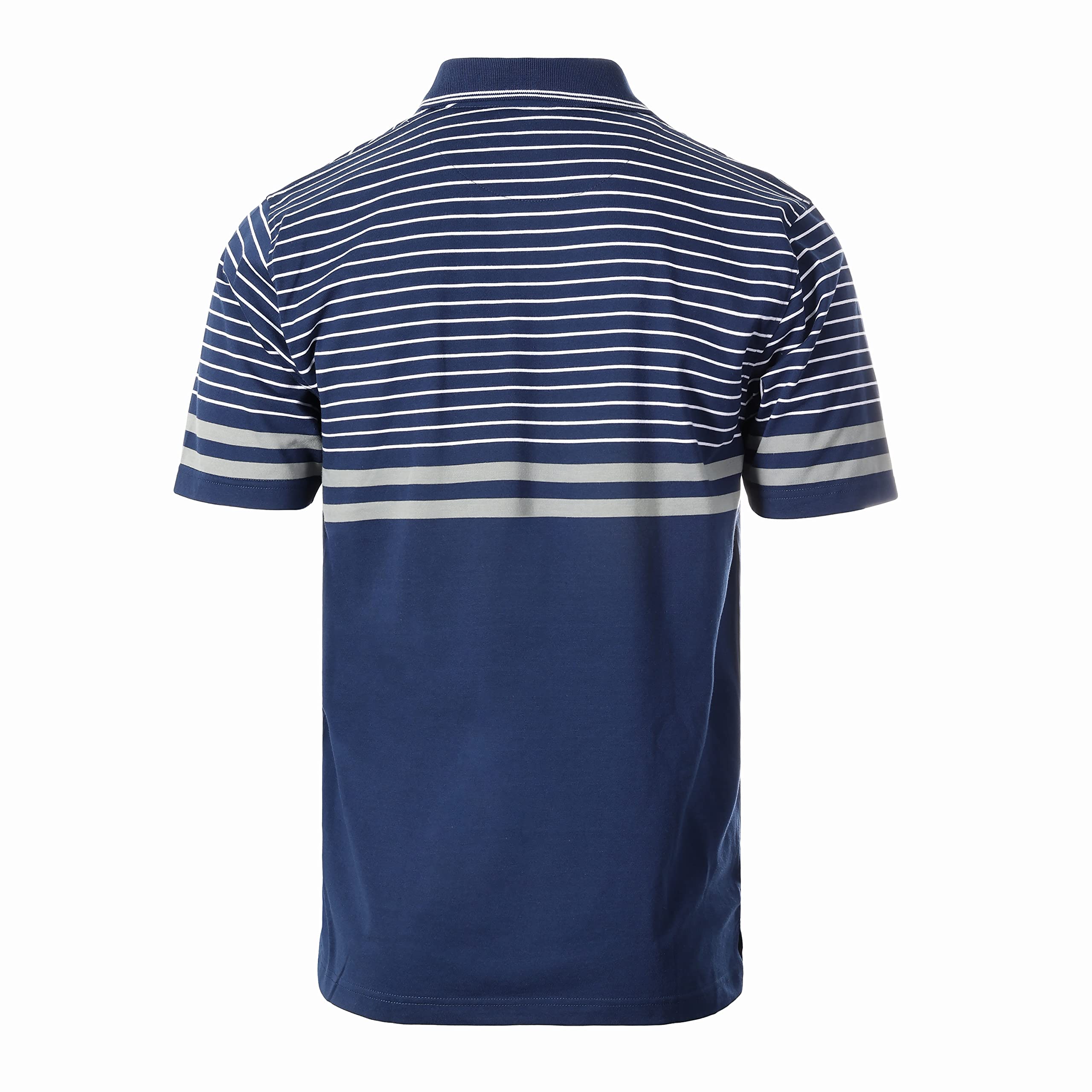 Gioberti Men's Double Striped Contrast Polo Shirt with Pocket - Yarn Dyed Cotton Casual Shirt for Golf, Business & Summer Outfits