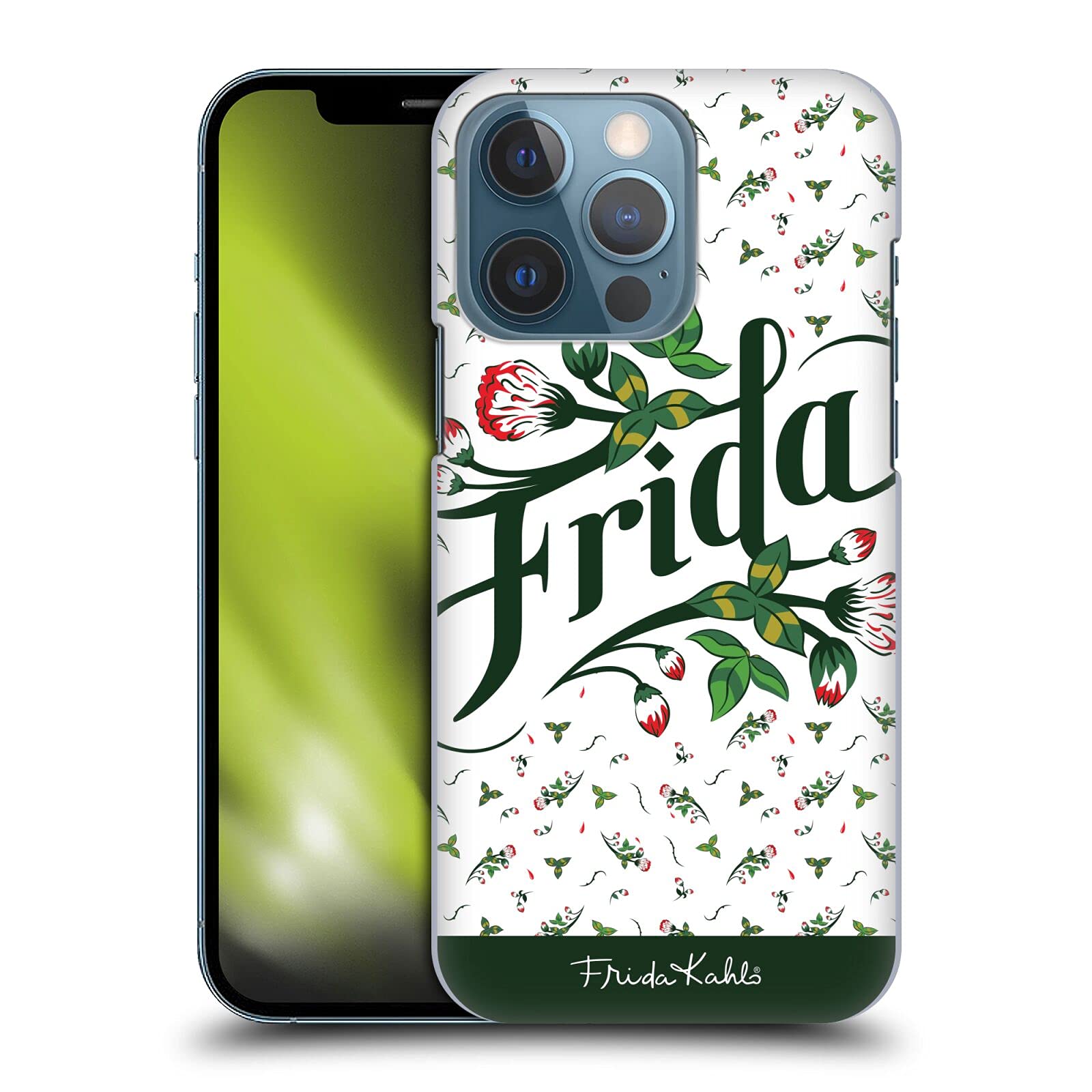 Frida Kahlo Floral iPhone 13 Pro Case - Officially Licensed Hard Back Cover by Head Case Designs | Artistic Phone Protection for Women, Artists & Frida Fans
