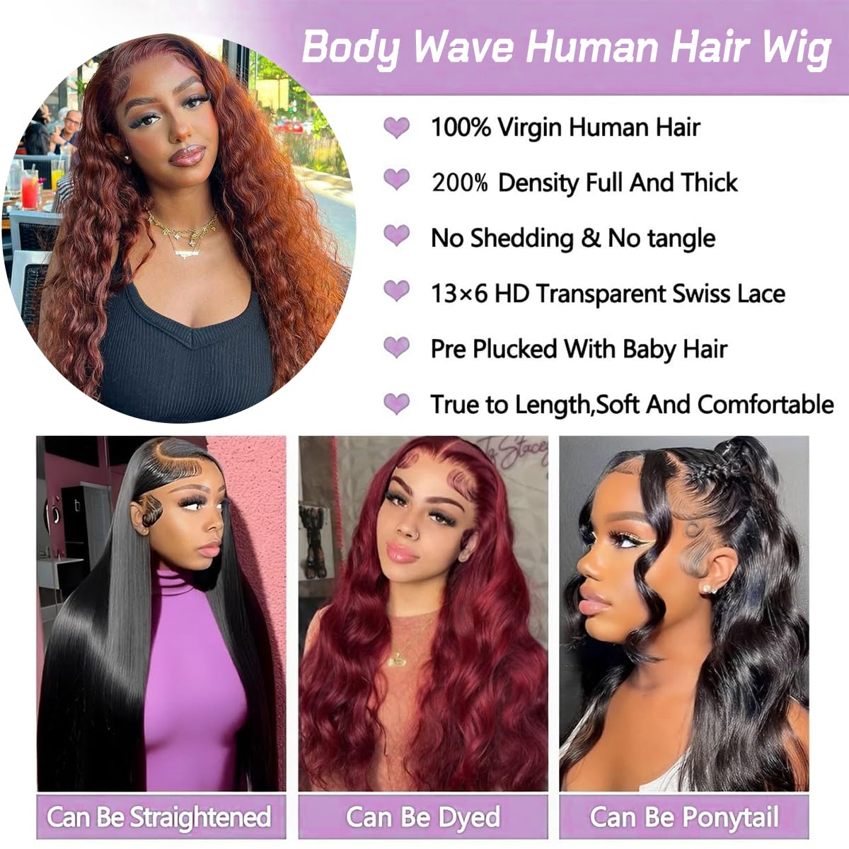 13x6 Chocolate Brown Lace Front Human Hair Wig - 200% Density Body Wave with HD Transparent Lace & Pre-Plucked Baby Hair - 26 Inch Natural Looking Wigs for Women - Perfect for Daily Wear, Special Occasions & Cosplay
