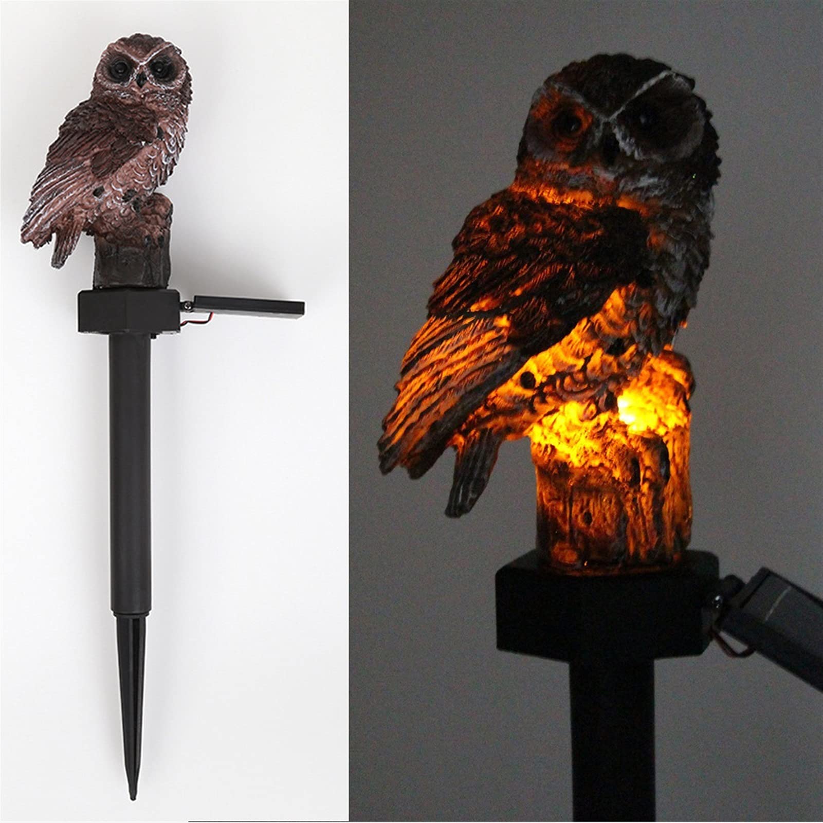 Solar Owl Garden Lights - Motion Sensor, Waterproof for Outdoor Decor