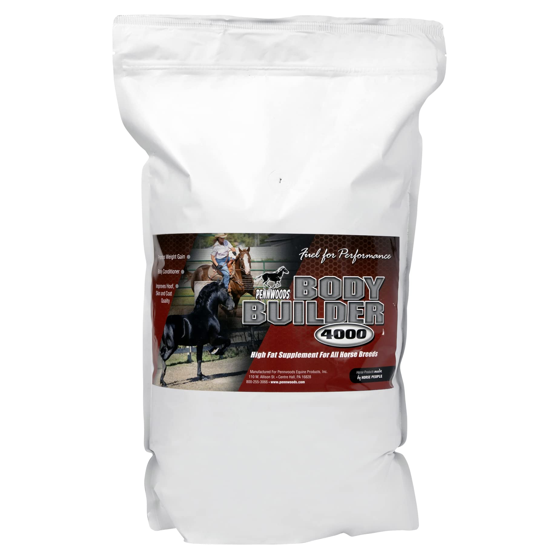 Body Builder 4000 - High Fat Horse Weight Gain Supplement with Energy Boost & Vitamins for Muscle Growth | Improves Hoof Quality & Body Conditioning | 11 LB Bag for Performance Horses & Underweight Equines