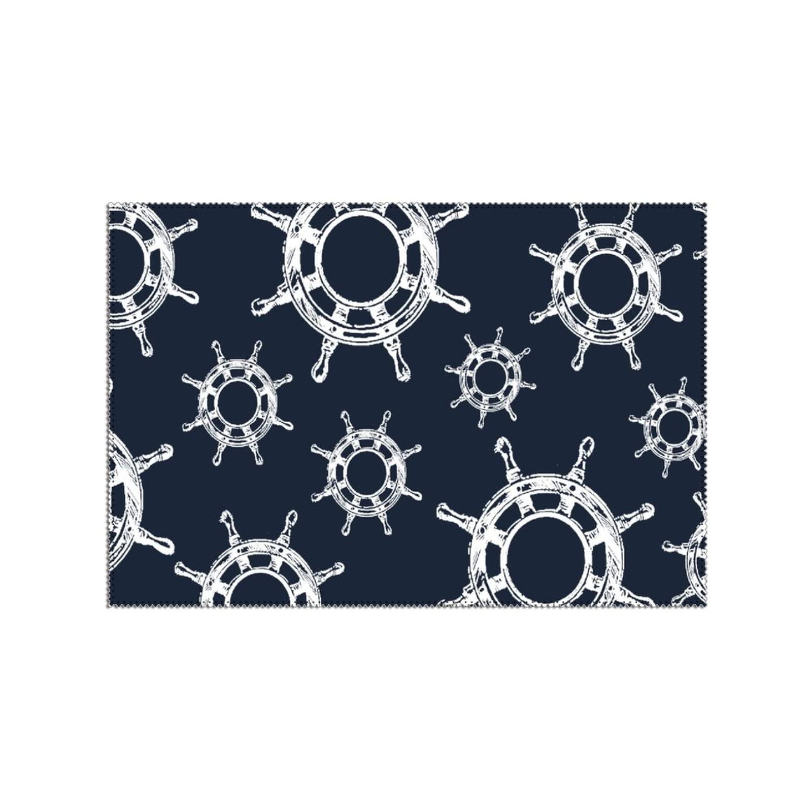 Coastal Beach House Decor Placemats - 12×18in Nautical Anchor & Sailboat Design Table Mats for Kitchen Dining - Coral Canvas Placemat Set (1 Piece) - Perfect for Beach Themed Home Decor, Summer Entertaining & Coastal Style Dining